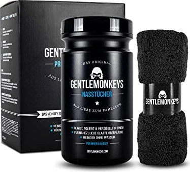 GentleMonkeys Fahrzeugreiniger-Set - 45x Nasstüchern, 1x Mikrofasertuch