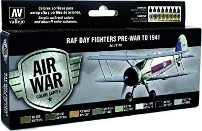 Vallejo Model Air Air War Color Series RAF & FAA Day Fighter Pre War Farbset, 8-tlg.