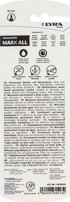Lyra Graduate Mark All Permanentmarker 2mm schwarz, Blister