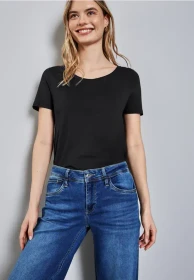 Street One Basic Gerda T-Shirt kurzarm schwarz (Damen)