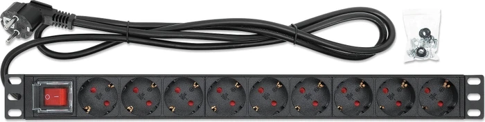 Intellinet 19" Steckdosenleiste, 1HE, 9-fach, 230V, 2m