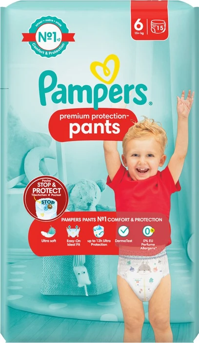 Pampers Premium Protection Pants Gr.6 Einwegwindel, 15+kg, 32 Stück
