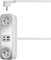 Sygonix Steckdosenleiste, 2-fach, 4x USB, 1.4m, weiß/silber Vorschaubild