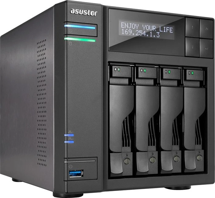 Asustor AS7004T, 2GB RAM, 2x RJ-45 1000Base-T, 3x USB-A 3.0