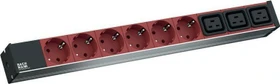 Bachmann 19" IT PDU Basic, 1HE, 9-fach, 230V, schwarz/rot, 2m