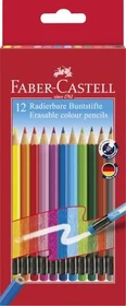 Faber-Castell Radierbarer Buntstift sortiert, 12er-Set