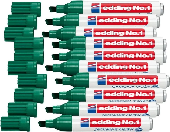 edding 1 Permanentmarker grün, 10er-Pack