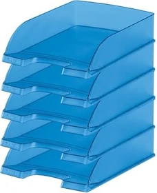 Leitz Plus Briefablage Standard, blau/transparent, 5er-Pack