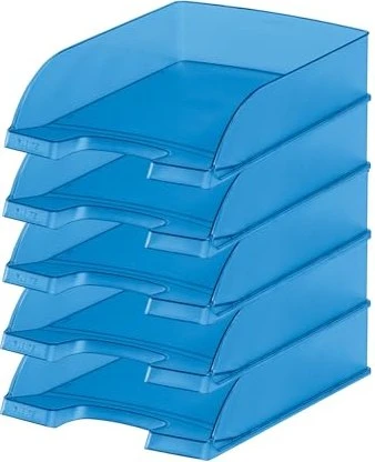 Leitz Plus Briefablage Standard, blau/transparent, 5er-Pack