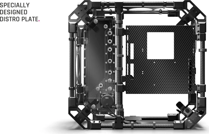 Alphacool Apex Pro Skeleton Carbon, schwarz, Glasfenster
