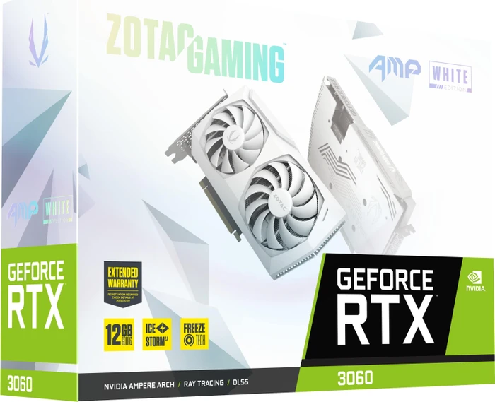Zotac Gaming GeForce RTX 3060 AMP White Edition, 12GB GDDR6, HDMI, 3x DP