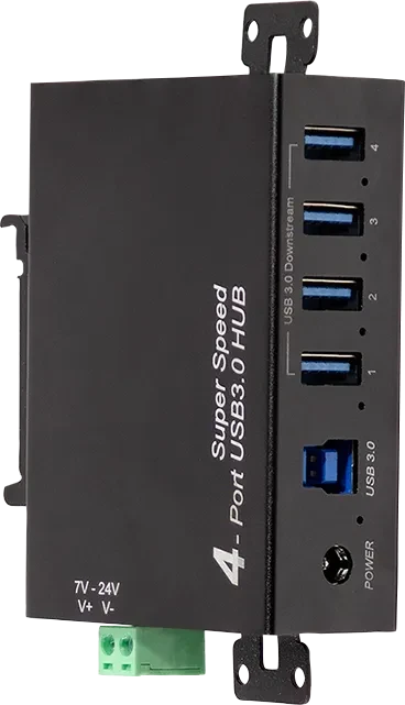 LogiLink Industrial Railmount USB-Hub, 4x USB-A 3.0, USB-B 3.0 [Buchse]
