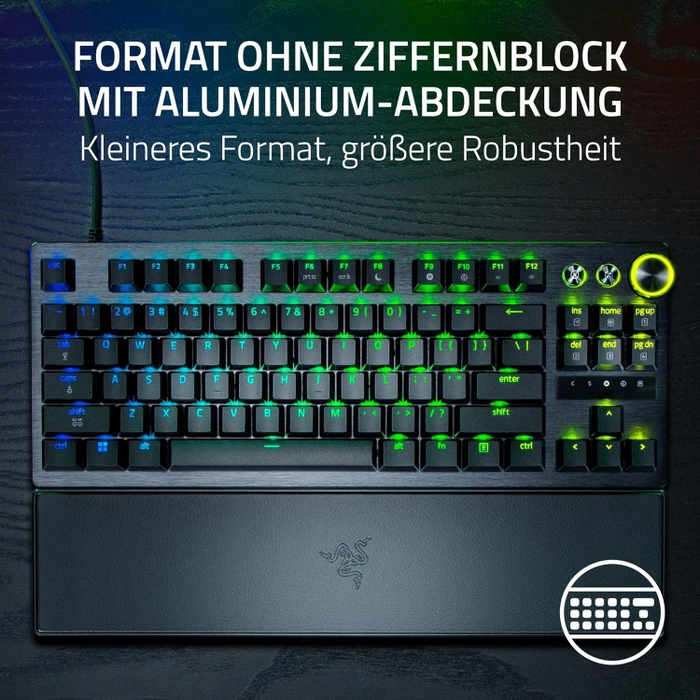 Razer Huntsman V3 Pro Tenkeyless 8KHz, schwarz, LEDs RGB, Razer Analog Optical Switch Gen-2, USB, DE