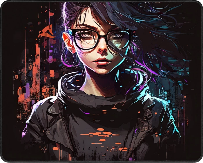 Sharkoon Skiller SGP50 D2, Mouse Mat XL, 444x355mm, Cyber-Girl with Glasses