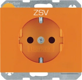 Berker K.5 Steckdose SCHUKO mit Aufdruck "ZSV", orange glänzend