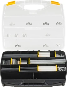 HellermannTyton ShrinkKit 321 A Schrumpfschlauch Sortimentskoffer, schwarz/transparent, 385 Stück