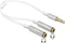 DeLOCK Audio Slippter 4-Pin Klinken Adapter, 3.5mm Stecker auf 2x 3.5mm Buchse, 25cm, weiß Vorschaubild