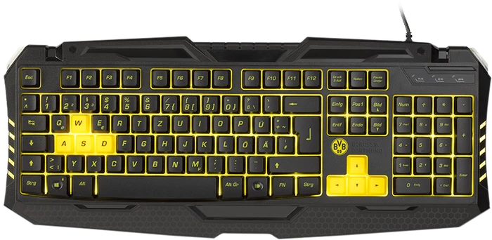 Snakebyte BVB Gaming Tastatur, Borussia Dortmund offiziell lizenziert, USB, DE