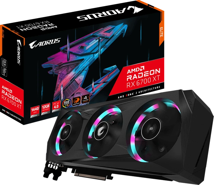 GIGABYTE AORUS Radeon RX 6700 XT Elite 12G, 12GB GDDR6, 2x HDMI, 2x DP