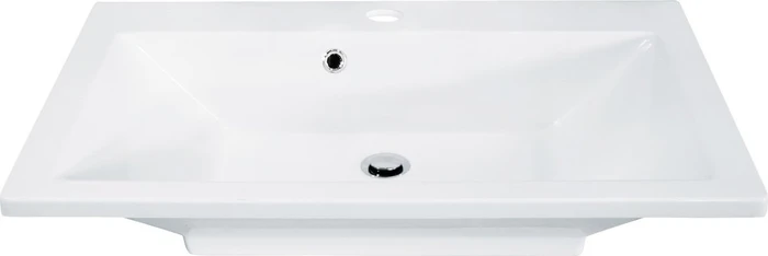 Fackelmann Domino Mineralguss Waschbecken 80cm weiß