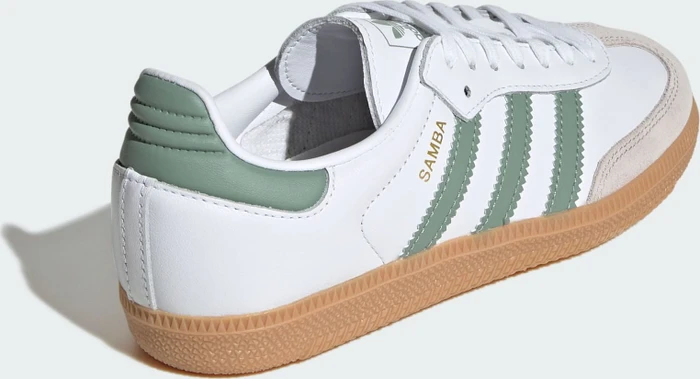 adidas Samba OG cloud white/silver green/gum (Junior)