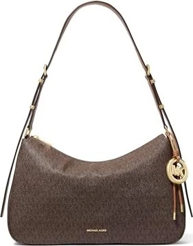 Michael Kors Nolita Medium mit Signature-Logomuster Schultertasche brown/acorn