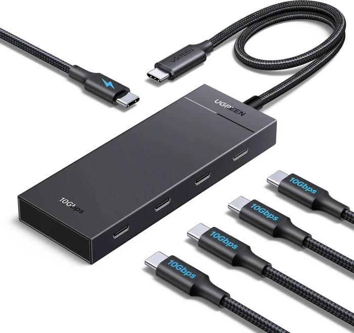 Ugreen USB-C Hub mit USB PD 95W, 4x USB-C 3.1, USB-C 3.1 [Stecker]