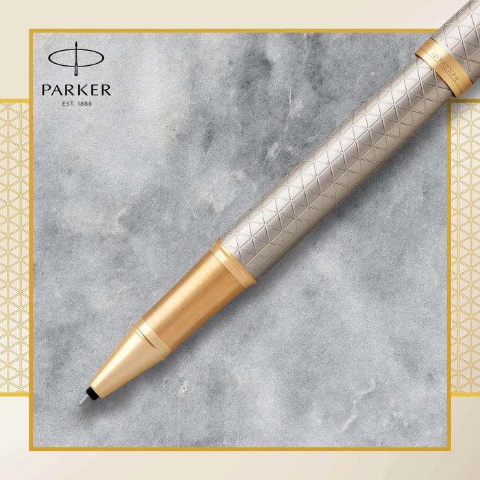 Parker IM Premium Tintenroller (Mine) warm silver/gold trim, Geschenkbox (1931686) – Bild 4 von 7