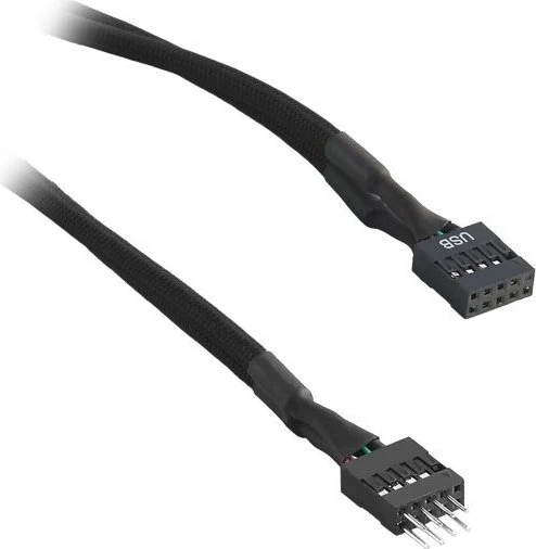 CableMod ModFlex internes 9-Pin USB 2.0 Kabel, schwarz, ummantelt, 0.3m