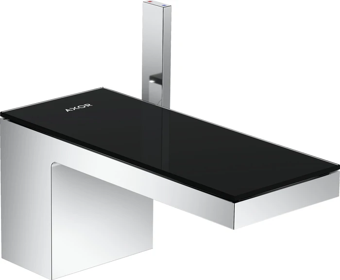 Hansgrohe Axor MyEdition Waschbeckenarmatur 70 mit Push-Open Ablaufgarnitur chrom/schwarz