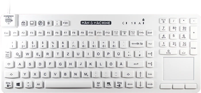 Man & Machine Really Cool Touch Keyboard, weiß, USB, DE