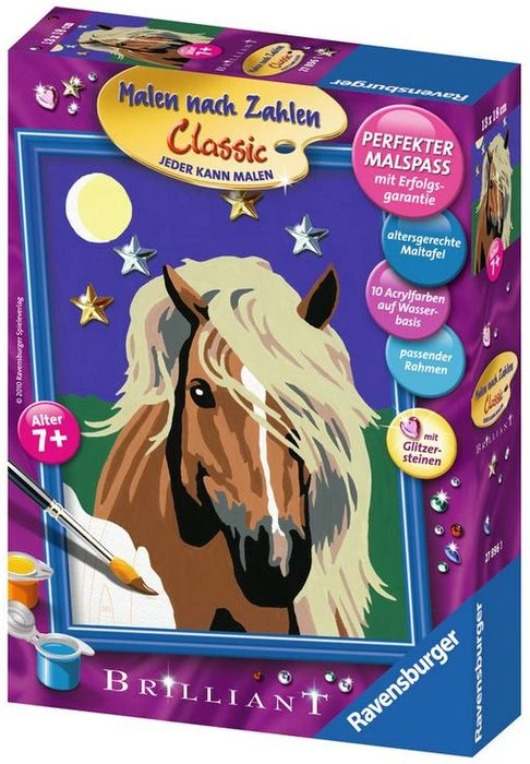 Ravensburger Malen nach Zahlen Haflinger im Mondschein