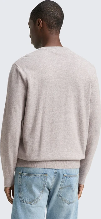 Tom Tailor Basic Strickpullover greyish brown white mouline (Herren)