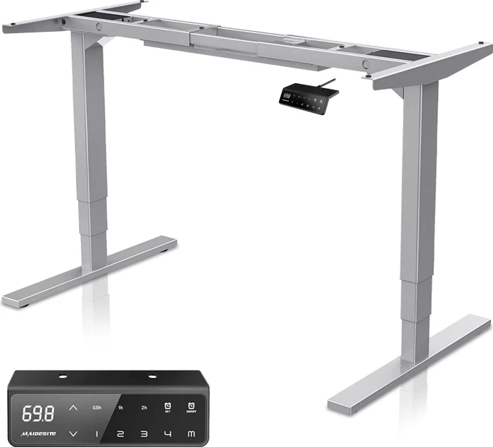 Maidesite T2 Pro Plus elektrisch höhenverstellbares Sitz-Steh-Schreibtischgestell grau