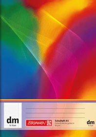 Brunnen Schulheft, A5, Lineatur dm, mehrfarbig, 16 Blatt