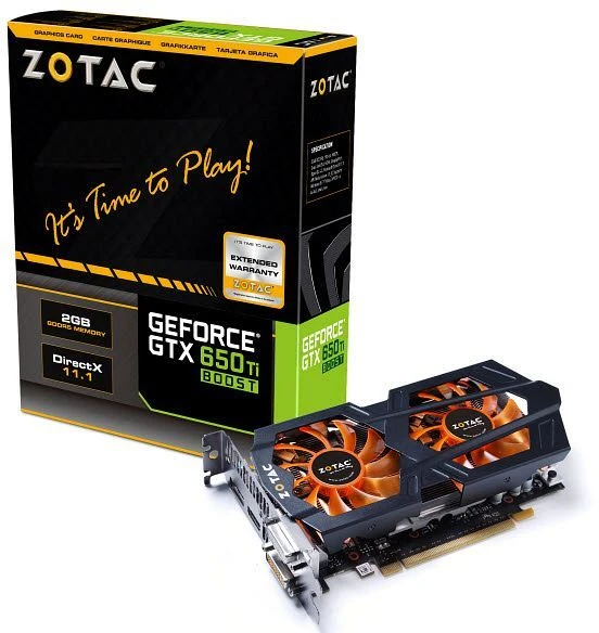 Zotac GeForce GTX 650 Ti Boost, 2GB GDDR5, 2x DVI, HDMI, DP