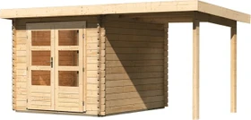 Karibu Bastrup 4 Gartenhaus inkl. Anbau 2m natur
