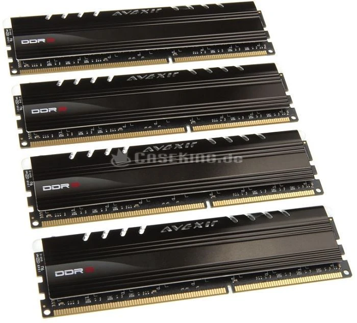 Avexir Core Series LED blau UDIMM 16GB Kit, DDR3-2400, CL11-13-13-31