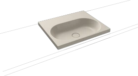 Kaldewei Centro 3055 Aufsatzwaschtisch 60x50x4cm, Perl-Effekt, warm grey 10