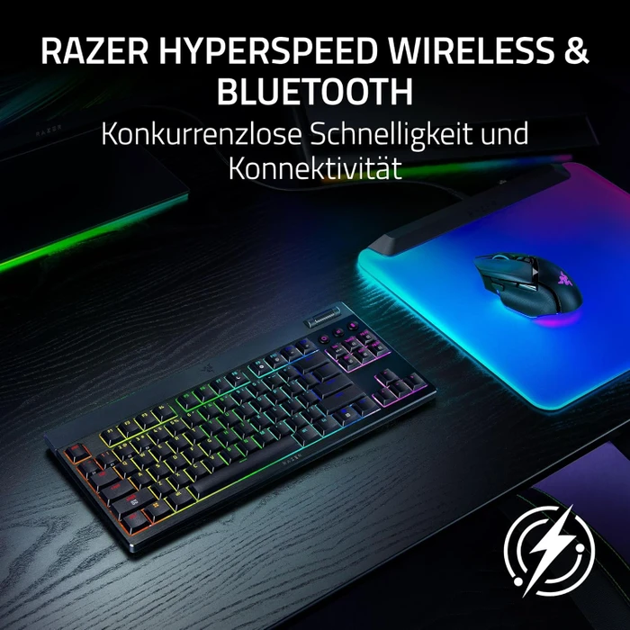 Razer BlackWidow V4 Low-Profile TKL HyperSpeed, Razer Low-Profile ORANGE Tactile, USB/Bluetooth, UK