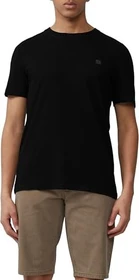 s.Oliver Flammgarnstruktur Logo-Print T-Shirt kurzarm schwarz (Herren)