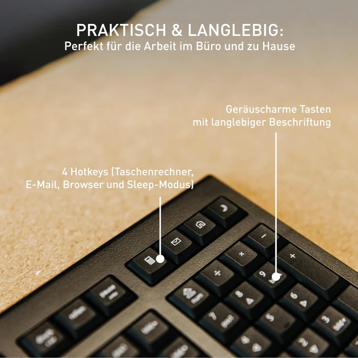 Cherry KW 3000 Silent Wireless Keyboard, schwarz, USB, DE