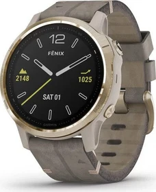 Garmin Fenix 6S Sapphire light gold/shale grey leather (010-02159-40)