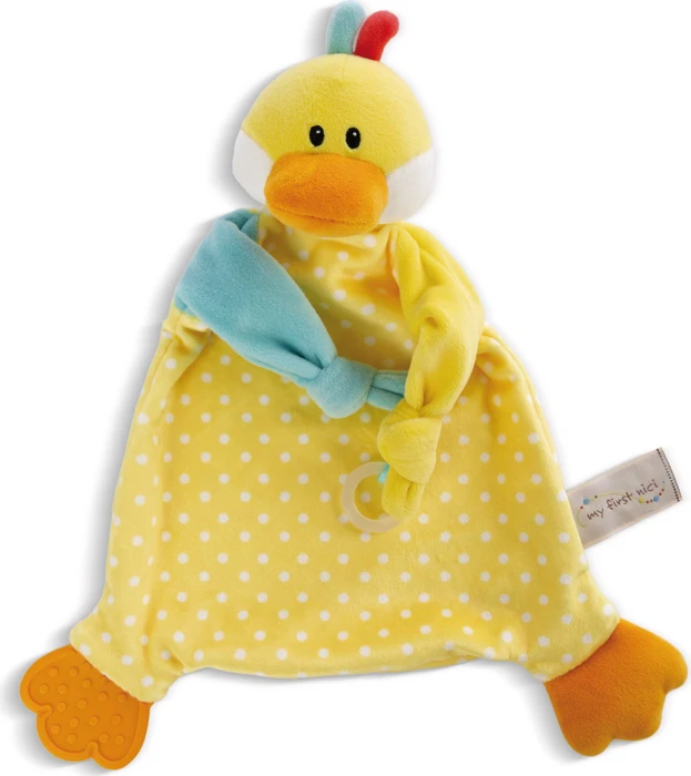 My First NICI Schmusetuch Ente mit Beißring und Schnullerbefestigung
