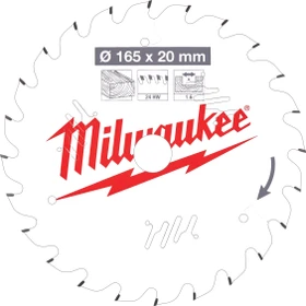 Milwaukee CSB P W ATB Kreissägeblatt 24Z, 165x1.6x20mm, 1 Stück