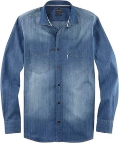 OLYMP Casual Kent Regular Fit Hemd langarm blau (Herren)