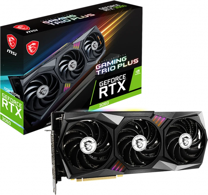 MSI GeForce RTX 3060 Gaming Trio Plus 12G, 12GB GDDR6, HDMI, 3x DP
