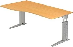 Hammerbacher Ergonomic Plus U-Serie US18/6/W Schreibtisch 180x100cm Buche/weiß