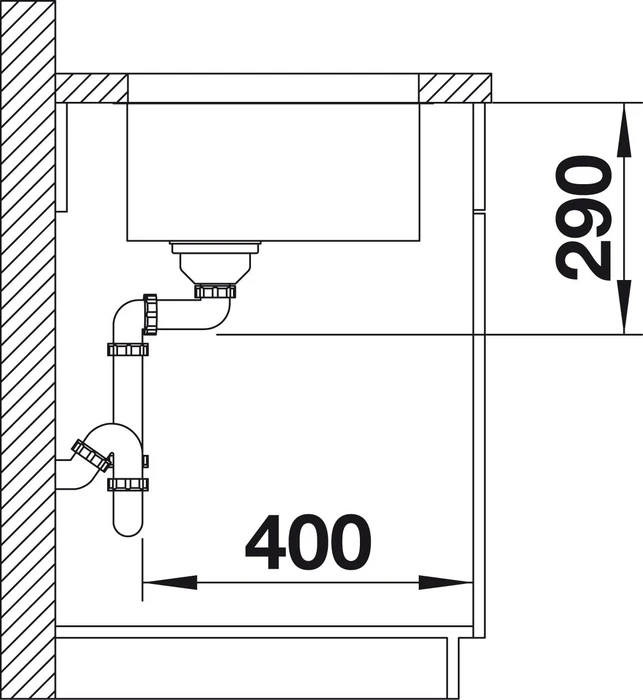 Blanco Andano 340-U InFino Unterbau Becken mittig edelstahl