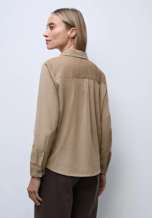 Street One Cordbluse mit Tapedetails Hemd langarm flowing beige (Damen)